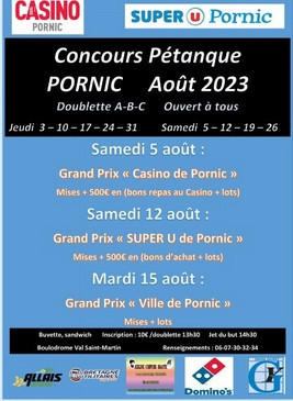 CONCOURS DE PETANQUE PORNIC