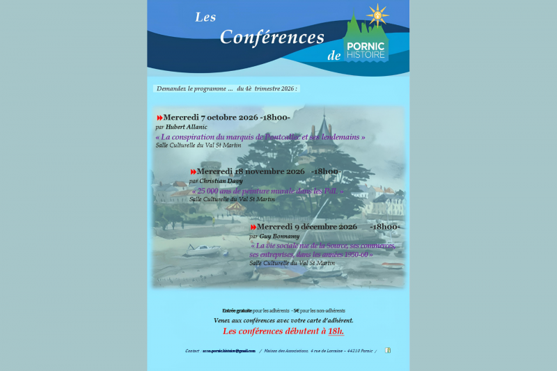 Conférence : 25 000 ans de peinture murale dans le PdL art Pornic histoire Destination Pornic