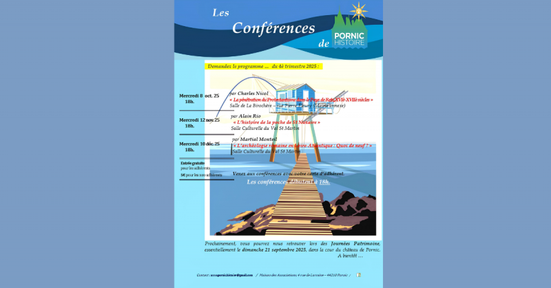 Conférence l'archéologie romaine en Loire-Atlantique quoi de neuf Martial Monteil val saint martin Pornic