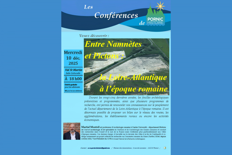 Conférence: L'époque romaine en Loire-Atlantique val saint martin Martial Monteil pornic