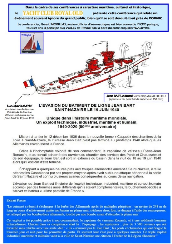 CONFERENCE: L'EVASION DU CUIRASSE JEAN BART PORNIC