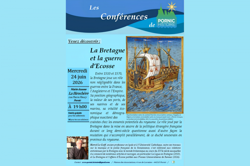 Lecture: Brittany and the Scottish War by Hervé Le Goff in Pornic