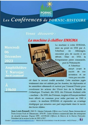 Conférence: la machine à coder Enigma Pornic