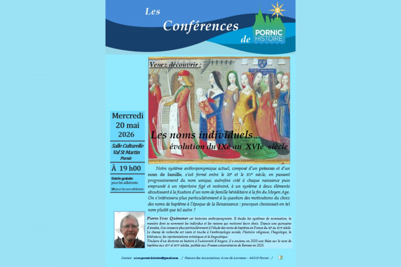 Conférence : Les patronymes et noms de baptêmes aux XVè - XVIè siècle