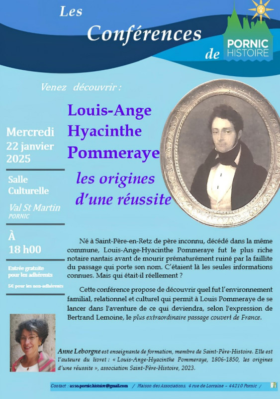 Conférence: Louis Pommeraye, les origines d'une réussite pornic