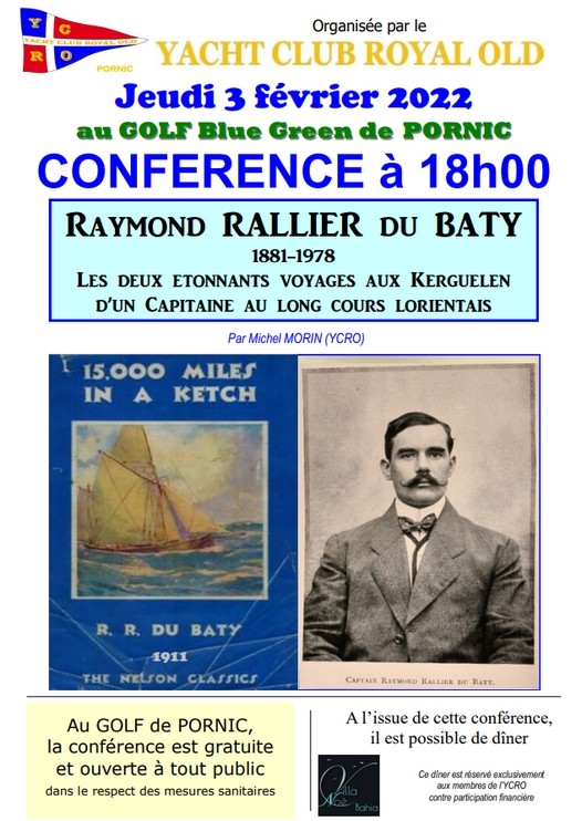 CONFERENCE: RAYMOND RALLIER DU BATY, LES AVENTURES D'UN CAPITAINE AU LONG COURS PORNIC