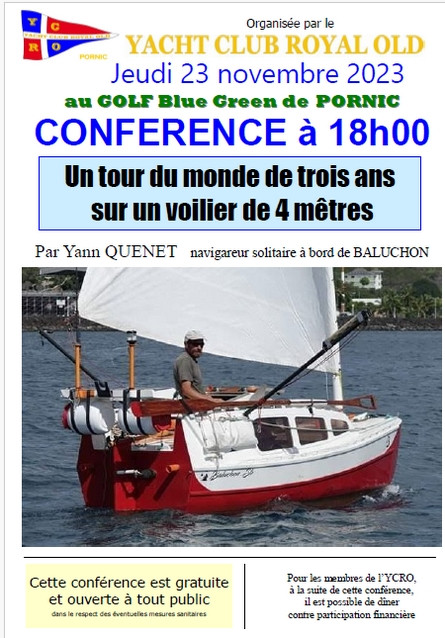Conférence: un tour du monde de 3 ans sur un voilier de 4 mètres Pornic