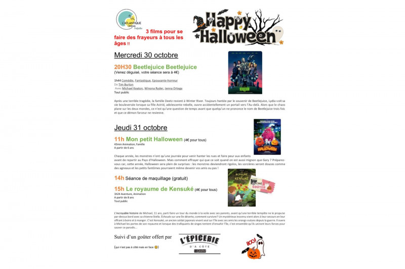 Ciné-goûter spécial Halloween