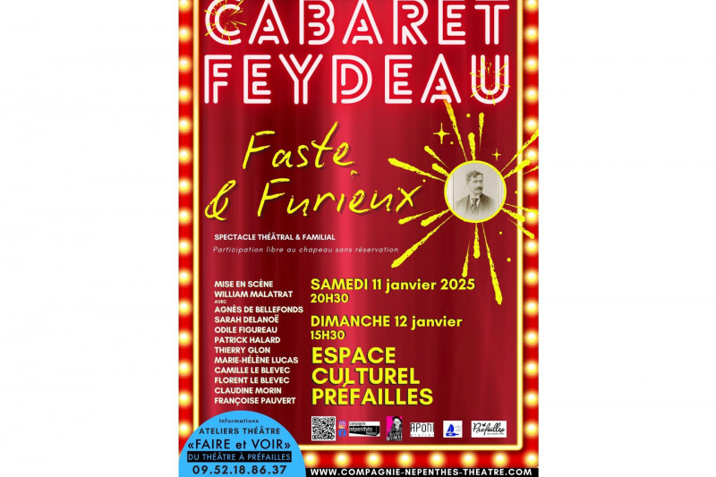 pièce théâtre atelier faire et voir préfailles cabaret feydeau faste & furieux espace culturel prefailles destination pornic