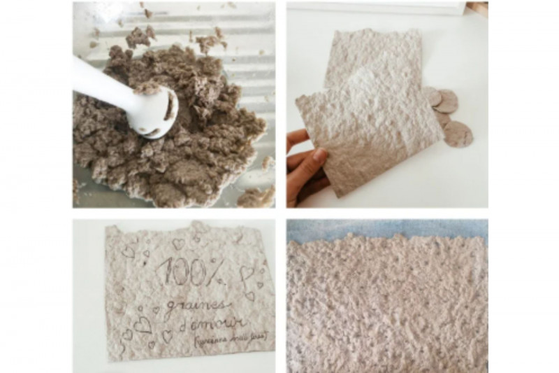 atelier carte ensemencée feuille papier graines jardin carte à offrir plaisir planter