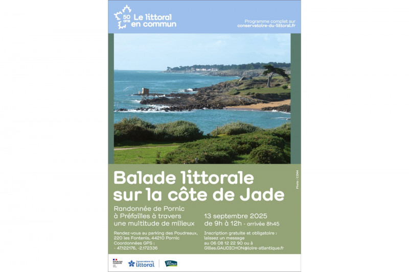balade littorale sur la côté de jade conservatoire du littoral préfailles pornic plage de l'étang lande d'ajoncs nature randonnée pédestre