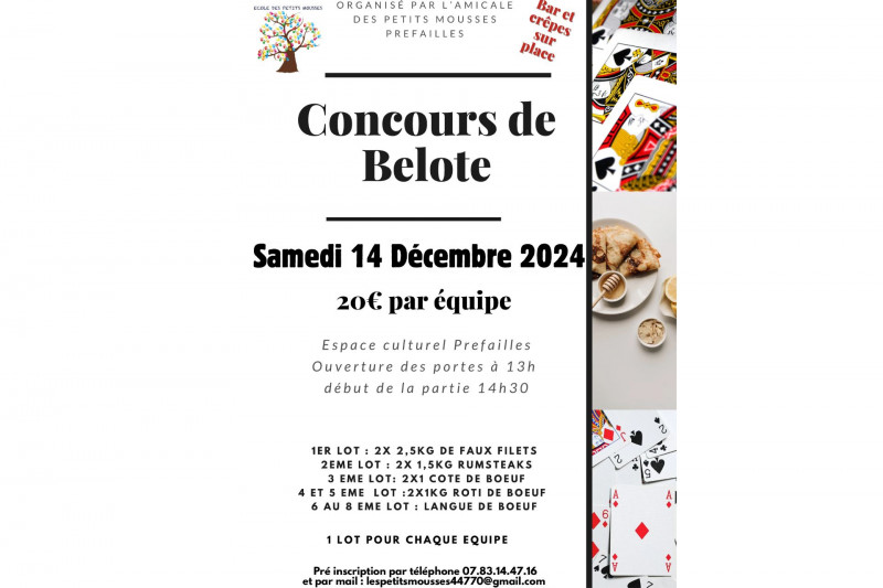 concours belote amicale des petits mousses préfailles espace culturel destination pornic école
