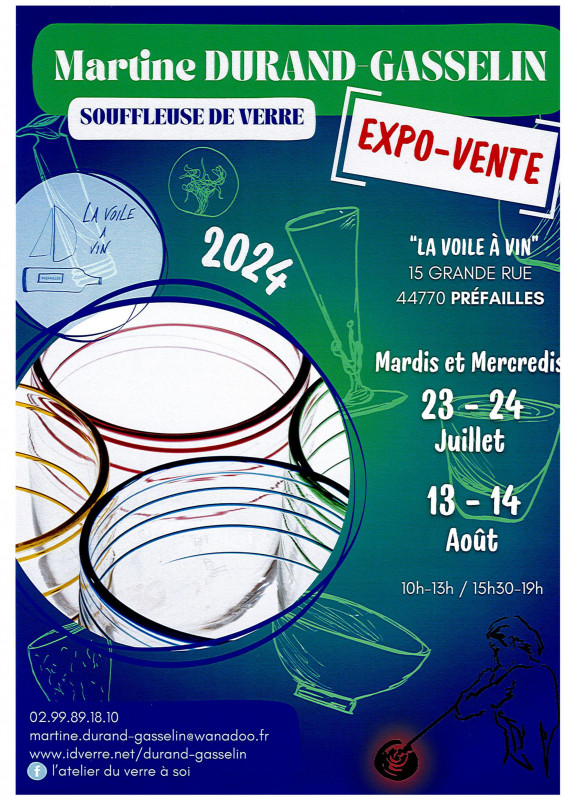 Expo-vente de Martine Durand-Gasselin, souffleuse de verre
