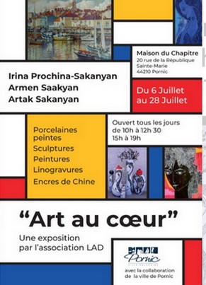 Exposition de peintures, sculptures, linogravures, encre de chine: art au coeur pornic