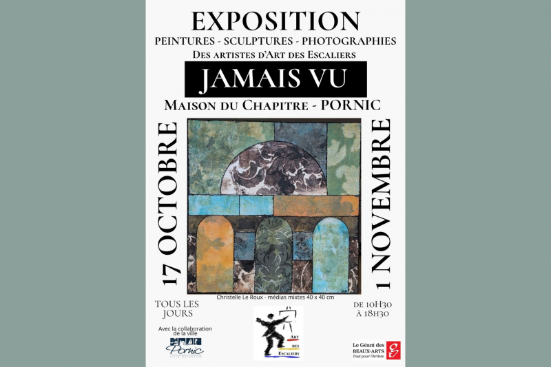 Exposition : Jamais vu artistes vernissage création techniques Destination Pornic