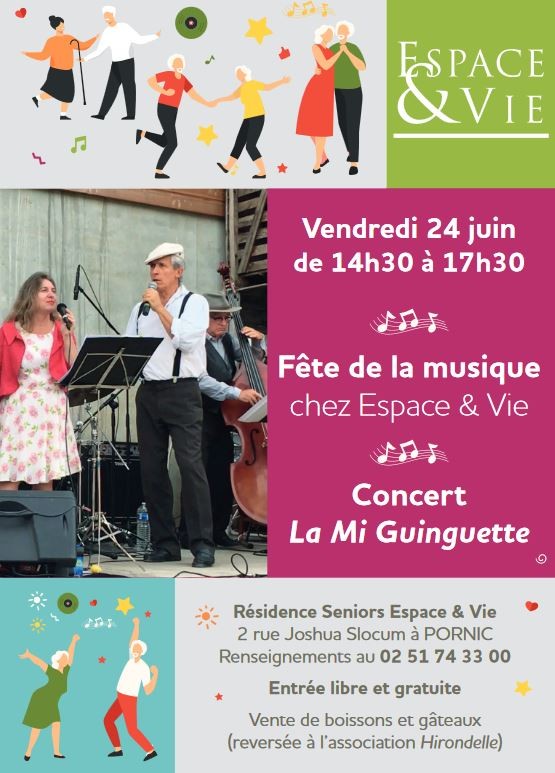 FETE DE LA MUSIQUE PORNIC ESPACE ET VIE CONCERT LA MI GUINGUETTE