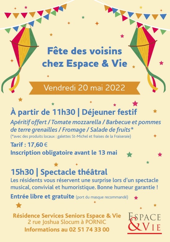 FETE DES VOISINS  CHEZ ESPACE ET VIE