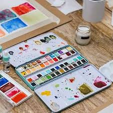 Initiation à l'aquarelle Annie médiathèque loisir créatif Saint Michel Chef Chef Destination Pornic