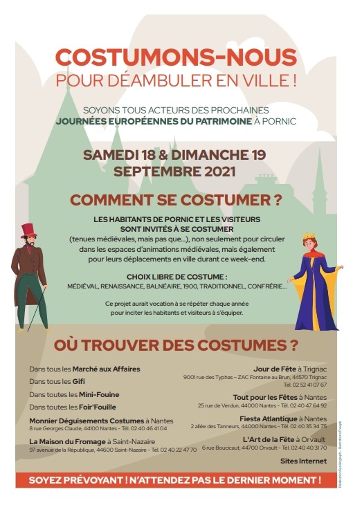 HERITAGE DAYS: DRESS UP TO VISIT THE CASTLE OF PORNIC! OR GET A COSTUME