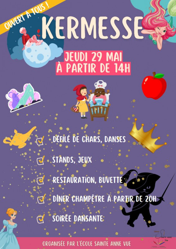 kermesse défilé char fete de l'école vue