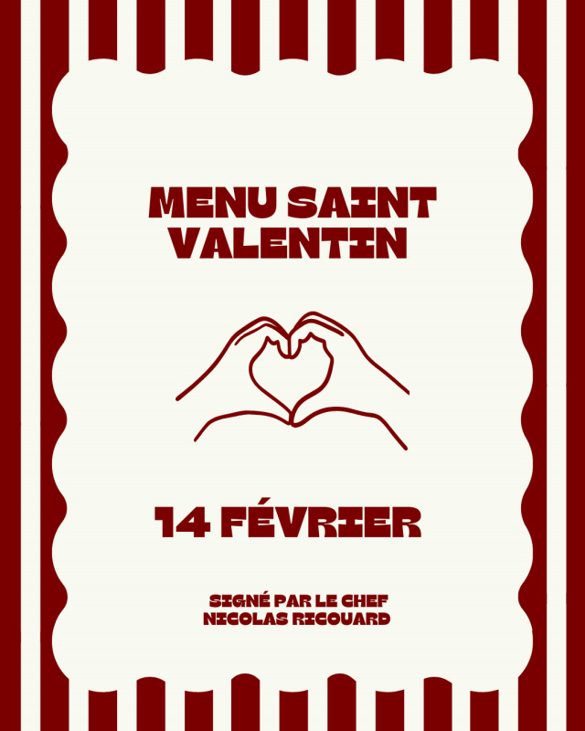 Repas de la Saint Valentin à Pornic, Sortir pour la Saint Valentin à Pornic, Menu de la Saint Valentin Pornic, Fêter la Saint Valentin loire atlantique