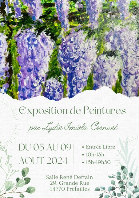 exposition peintures lydie imiola cornuet prefailles destination pornic salle rené deffain