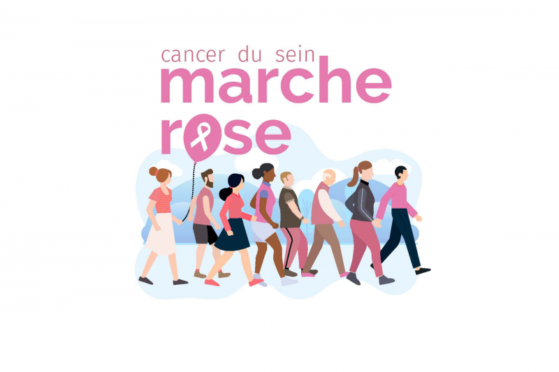 Rosa Marsch in Saint-Michel-Chef-Chef Brustkrebs Tharon-Plage Reiseziel Pornic