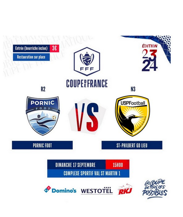 MATCH DE COUPE DE FRANCE: PORNIC/ST PHILBERT DE GRANDLIEU  PORNIC
