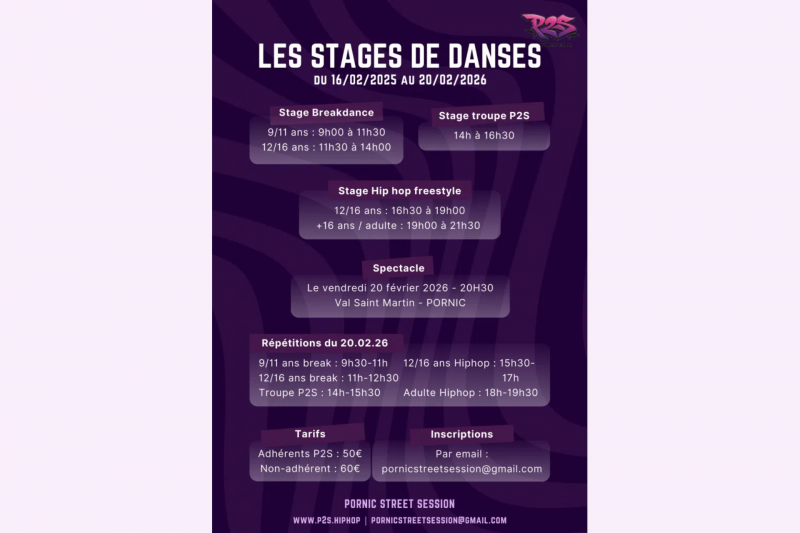 On stage : stage de danse hiphop Val St Martin Destination Pornic