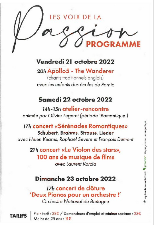 ONB/ DEUX PIANOS POUR UN ORCHESTRE/ FESTIVAL PORNIC CLASSIC