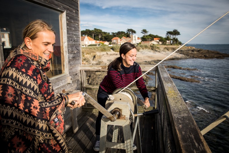 Pêcherie de Préfailles démonstration, pêche au carrelet, insolite préfailles, pêcherie prefailles,