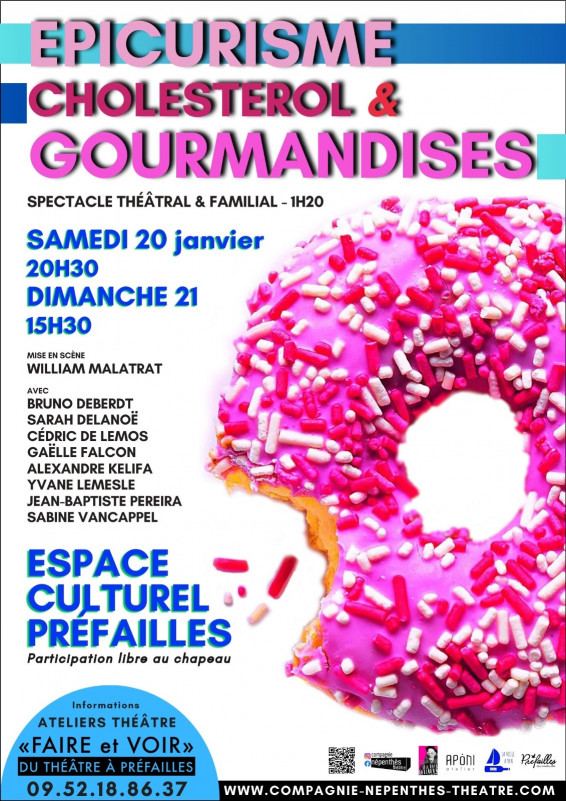 pièce de théâtre spectacle compagnie népenthès atelier faire et voir épicurisme cholestérol gourmandises préfailles destination pornic espace culturel