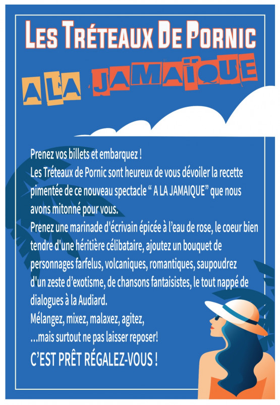 pièce de théâtre chant comédie danse opérette à la jamaïque préfailles destination pornic les tréteaux de pornic