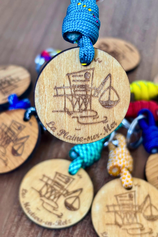 Porte-clé côte de Jade Pornic bois artisanal accessoire La Plaine-sur-Mer