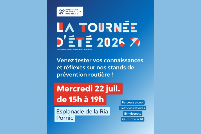 Road Safety – The Esplanade Ria summer tour: reflex tests, breathalyser tests and quizzes – Destination Pornic