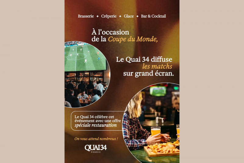 Quai 34 – Übertragung der Fußball-WM mit Gastronomieangebot in Pornic