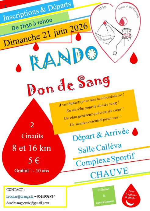 Randonnée au profit du Don de Sang
