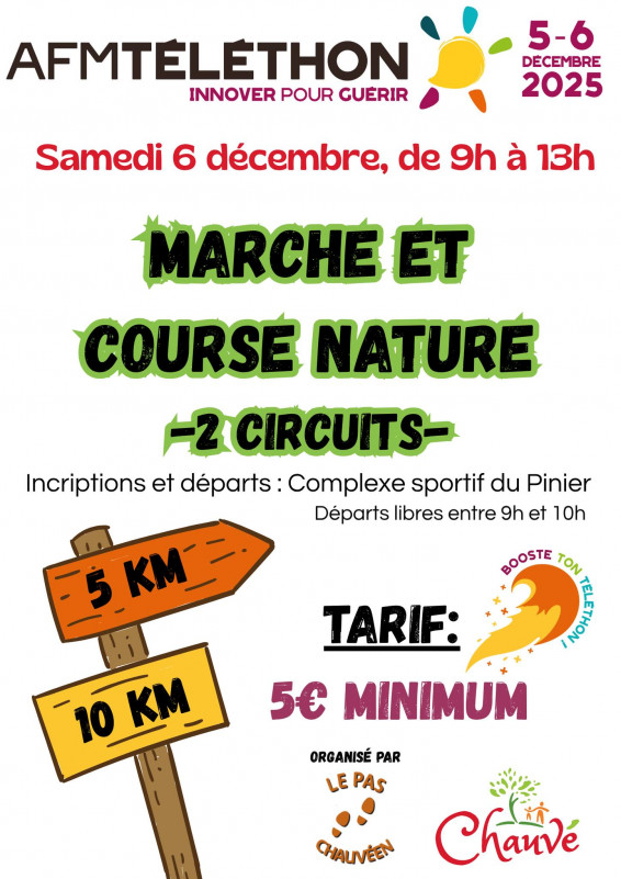 Randonnée et course au profit du Téléthon