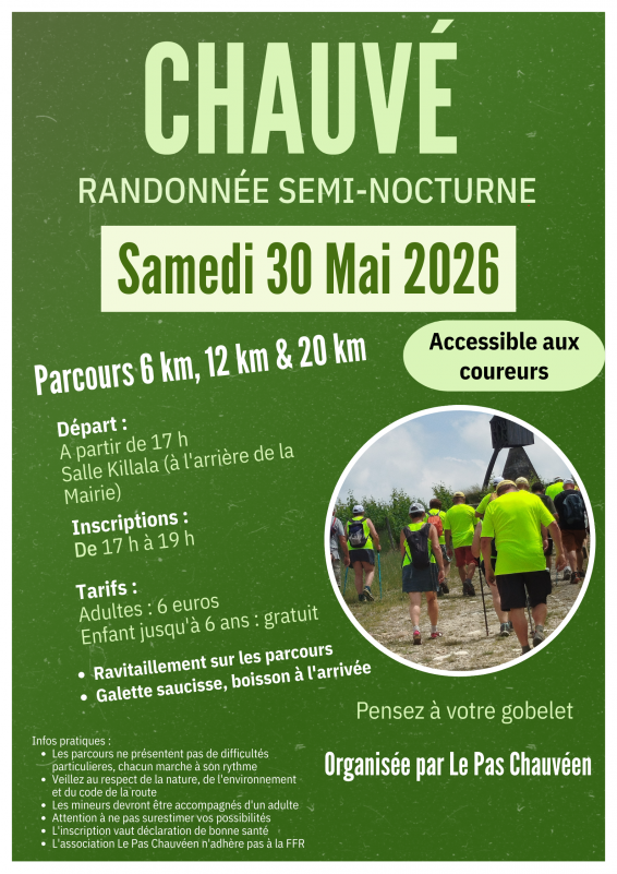 Randonnée pédestre semi-nocturne