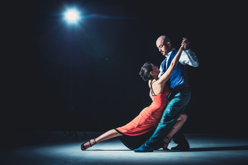 Woman And Man Dancing Under