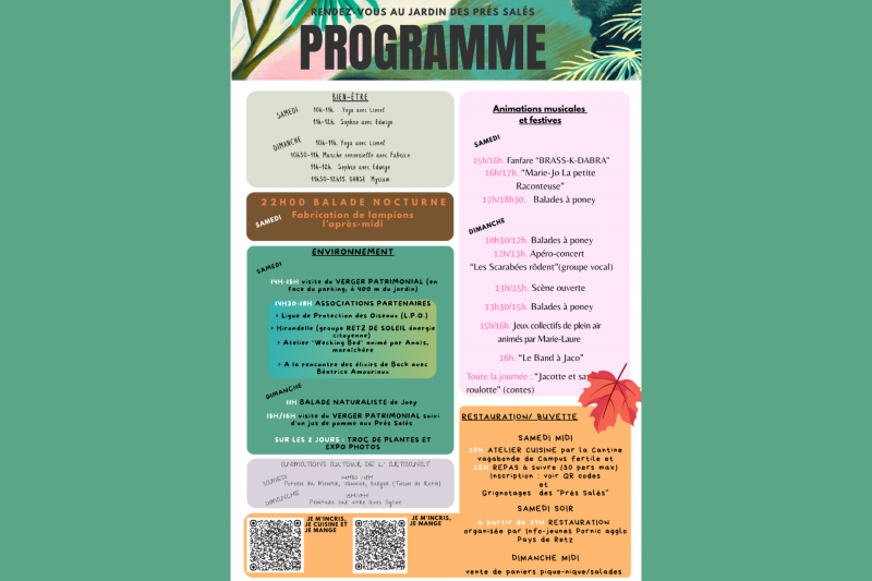 Treffpunkt im Jardin des Prés Salés in Pornic – Programm, Bar, Pflanzen – Destination Pornic