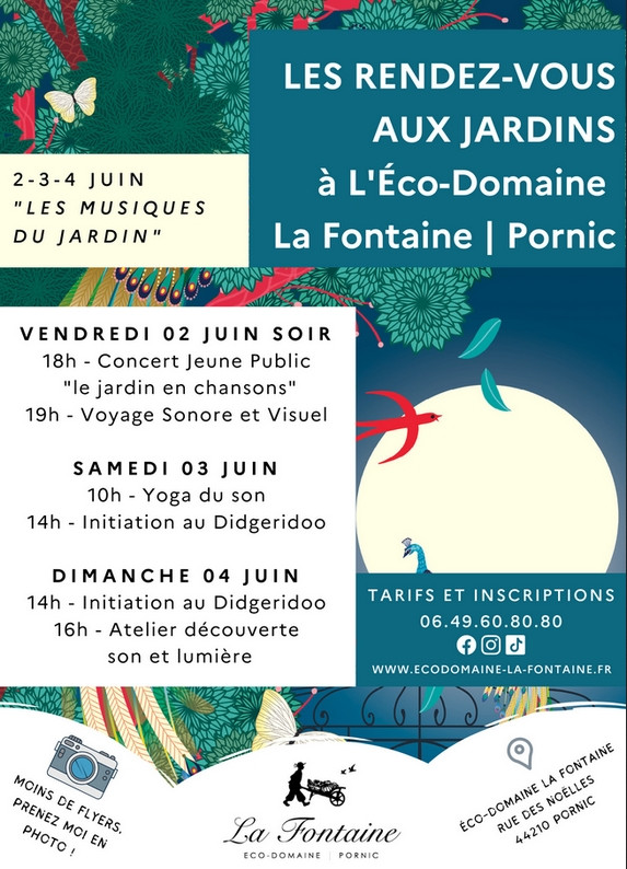 RENDEZ-VOUS AUX JARDINS A L'ÉCO DOMAINE LA FONTAINE PORNIC JARDIN EN CHANSONS VOYAGE SONORE ET VISUEL