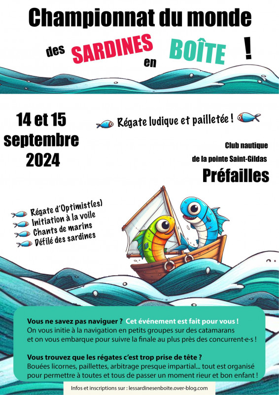 régate sardine en boîte école de voile prefailles destination pornic pointe saint gildas