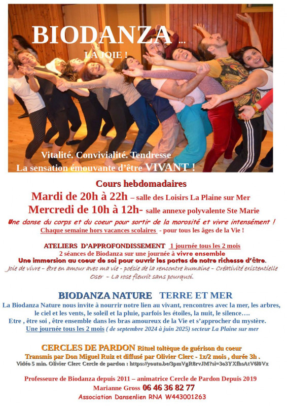 Séance découverte de la Biodanza Pornic porgramme
