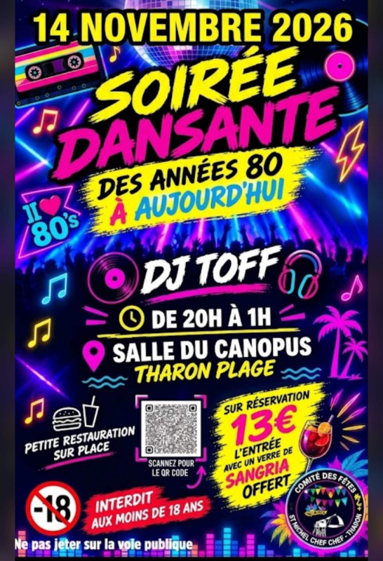 Soirée dansante des années 80 à aujourd'hui
