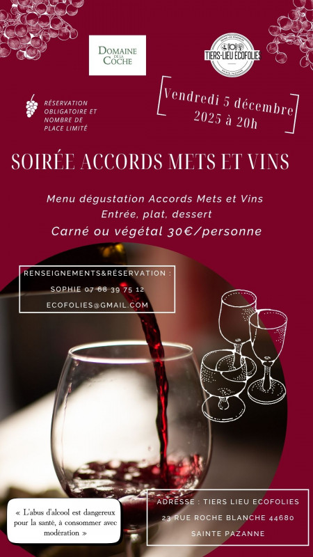 Soirée accords mets et vins