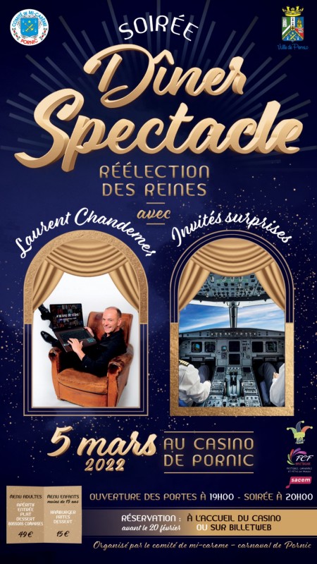 SOIREE DINER SPECTACLE REELECTION DES REINES DE PORNIC