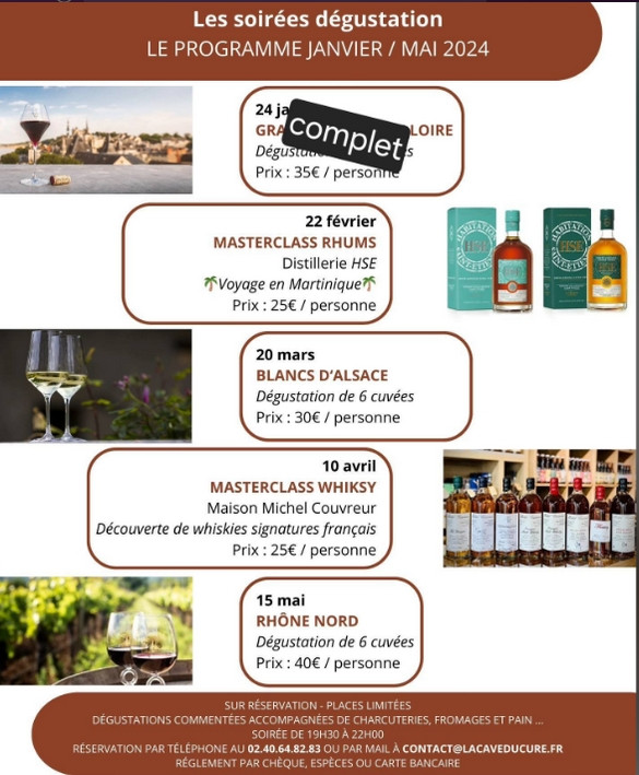 Soirées dégustation à La Table du Curé Pornic