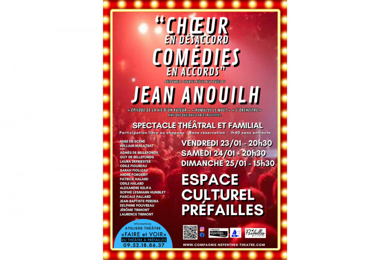 Spectacle « ANOUILH » : « CHŒURS EN DÉSACCORD, COMÉDIES EN ACCORDS »
