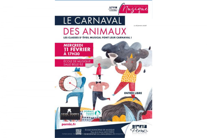 Spectacle : le carnaval des animaux école municipale de musique de Pornic Destination Pornic